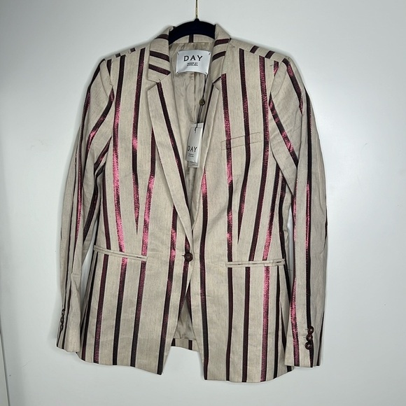 Day Birger et Mikkelsen Sz 36 / US 4 Linen Cotton Fitted Blazer New with Tags - Picture 6 of 11